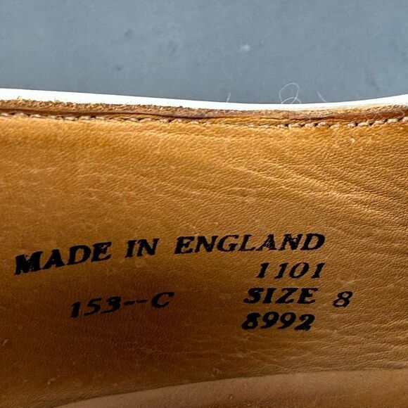 THE BRITISH ISLES COLLECTION LOAKE Leather vintage Wing Tip Shoes Mens size 8 - Picture 8 of 9
